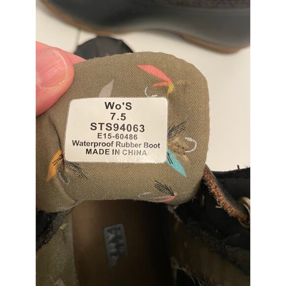 Sperry Top Siders women waterproof black rubber rain snow boots size 7.5 quilted - Picture 8 of 12